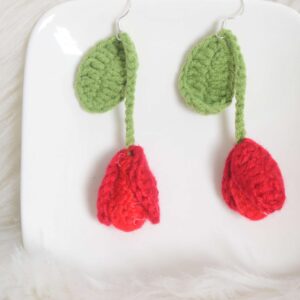 Rosa | Boucle d'oreille rose rouge