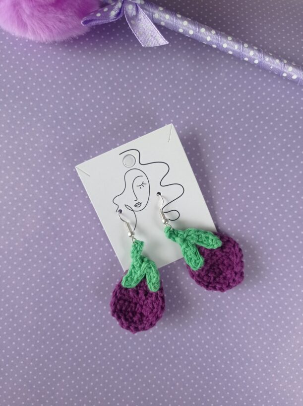 Auby | Boucles d'oreilles en forme d'aubergines – Image 4