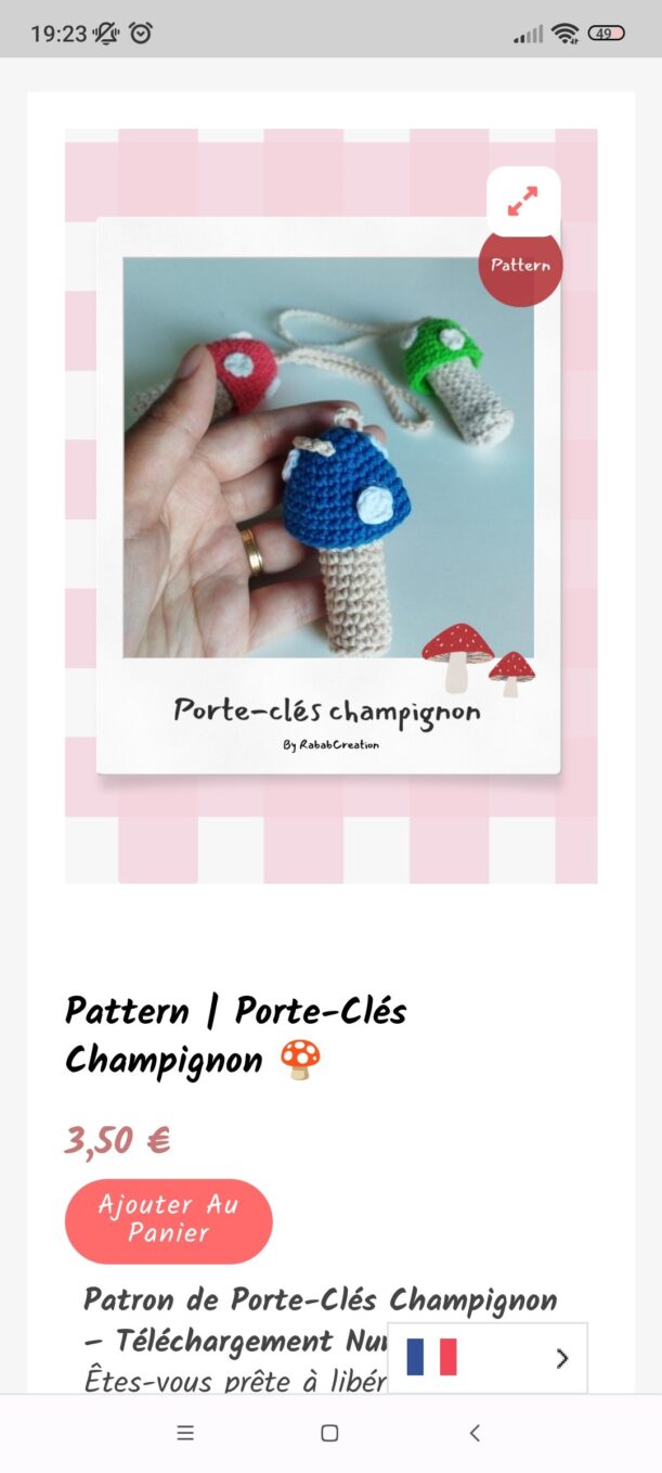 Patron | Bag charm champignon 🍄 – Image 2