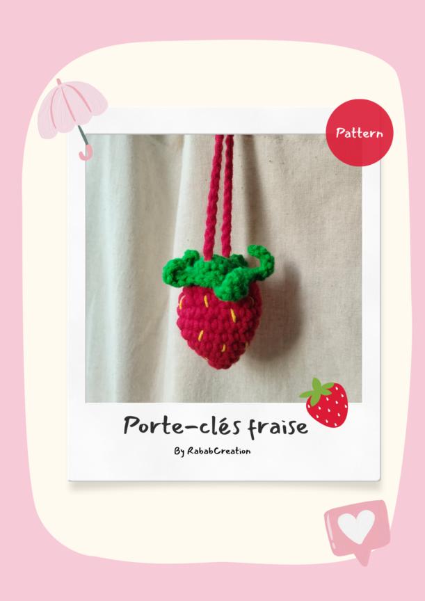 Patron | Bag charm fraise 🍓
