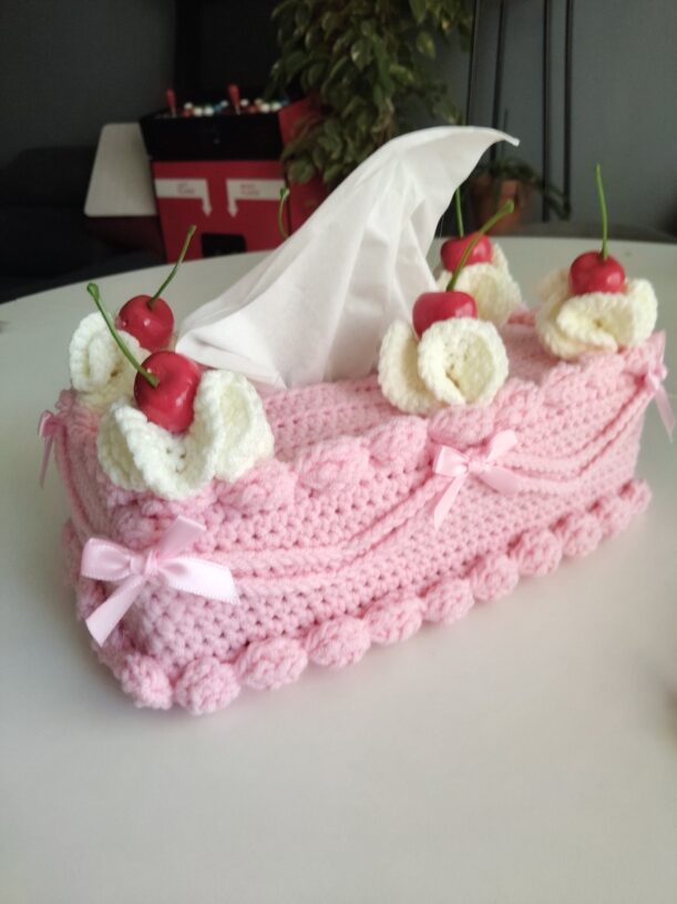 Patron PDF | cache boite à mouchoirs cake à la cerise 🍒 – Image 2