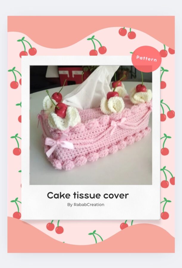Patron PDF | cache boite à mouchoirs cake à la cerise 🍒