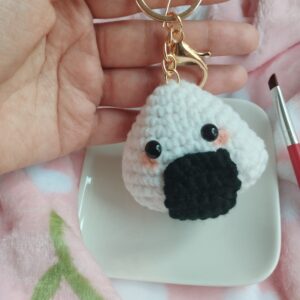 Oni| Porte clés onigiri kawaii au crochet 🍙